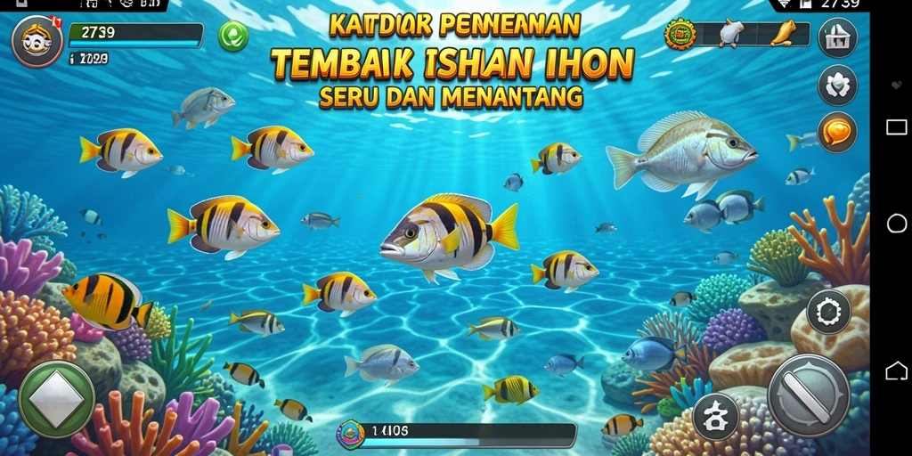 Tampilan seru dari gameplay Tembak Ikan 2739.
