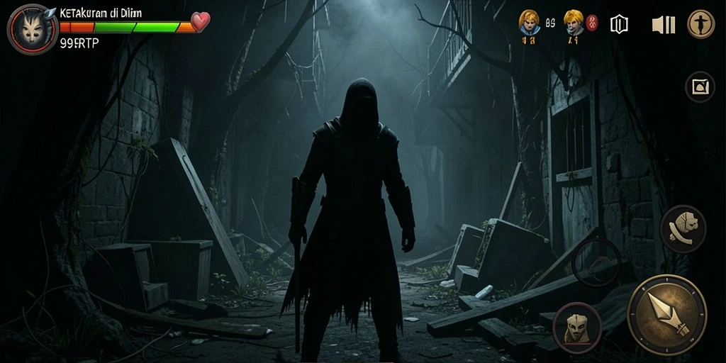 Gambaran menakutkan dari gameplay 99RTP yang mencekam.