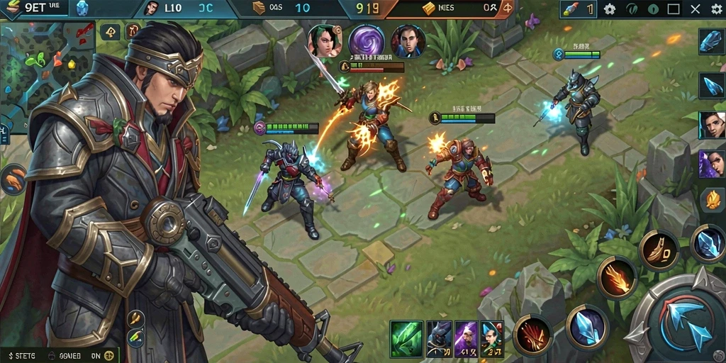 Screenshot dari gameplay intens 9ET yang menunjukkan pertarungan karakter.