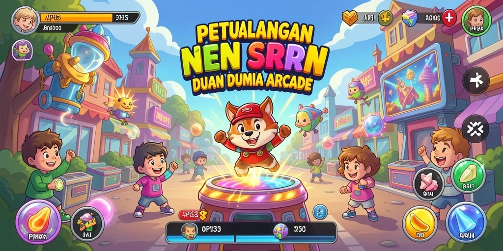 Tampilan seru gameplay API33 dalam dunia arcade yang penuh warna.