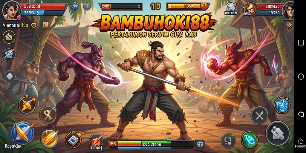 Screenshot utama BAMBUHOKI88 menampilkan momen pertarungan yang mendebarkan.