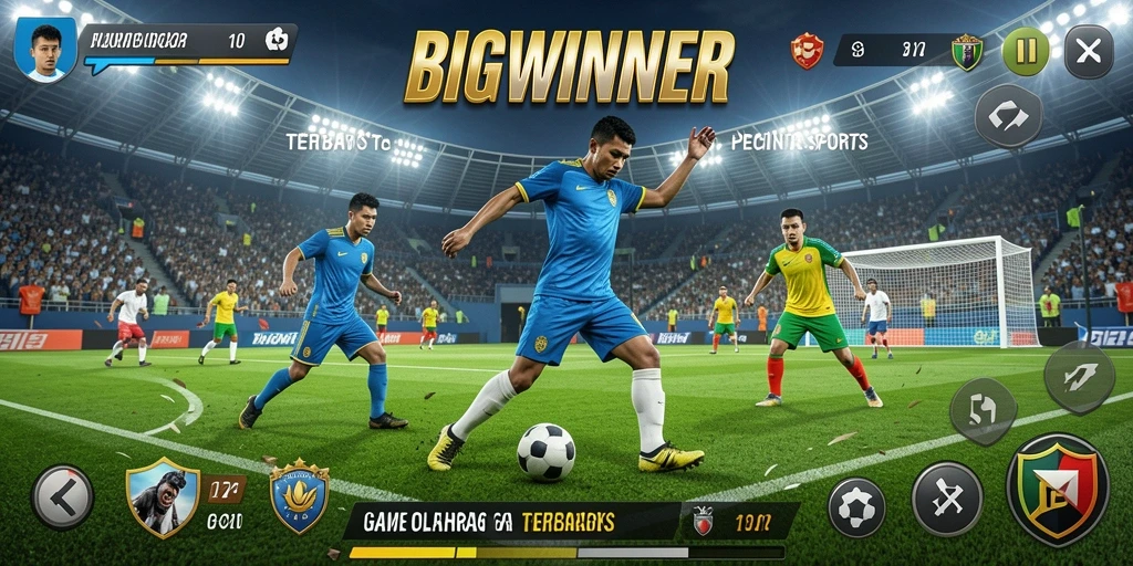 Tampilan gameplay seru dan kompetitif dari BIGWINNER di arena olahraga.