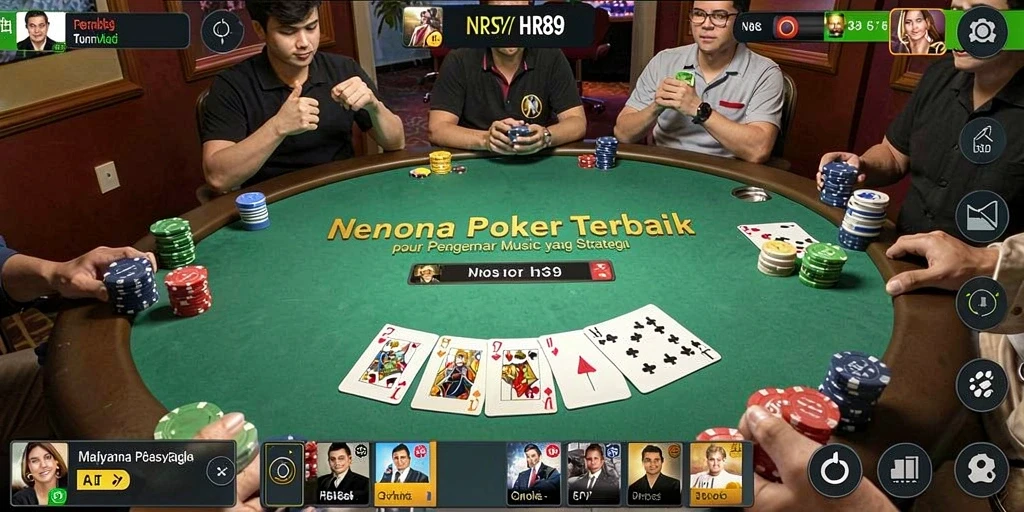 Gambar tangkapan layar gameplay HR89 yang menunjukkan aksi poker yang mendebarkan.