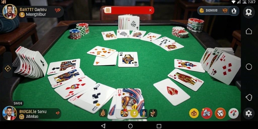 Tampilan gameplay NV77 yang mengasyikkan saat bermain Gaple.