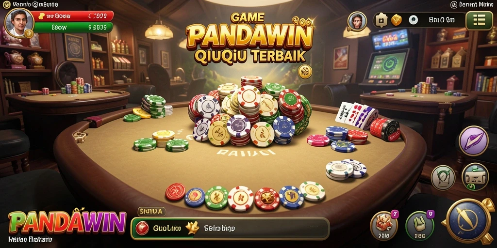 Tampilan seru gameplay QiuQiu dalam PANDAWIN.