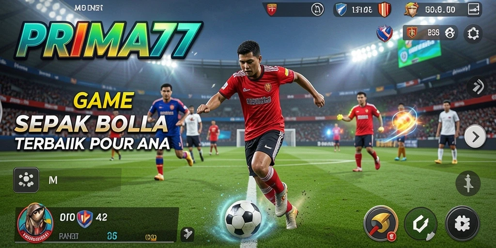 Tampilan mendebarkan dari gameplay sepak bola PRIMA77.