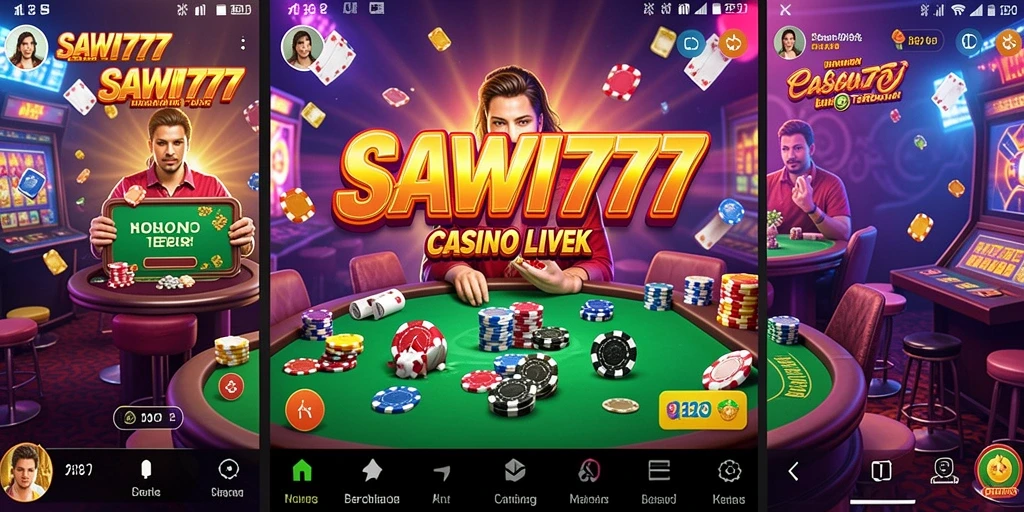 Tampilan gameplay Live Casino yang interaktif dan menarik di SAWIT777.