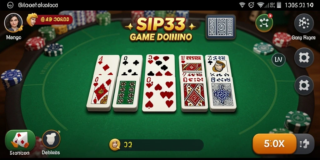 Tampak layar permainan Domino yang seru dan interaktif dalam SIP33.