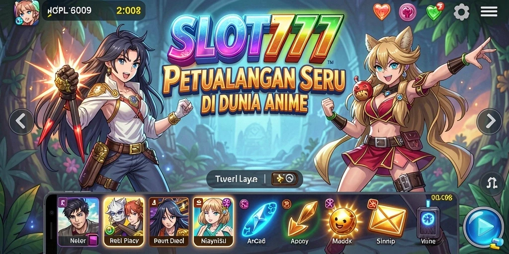 Tampilan menarik dari gameplay SLOT777 dengan karakter Anime.