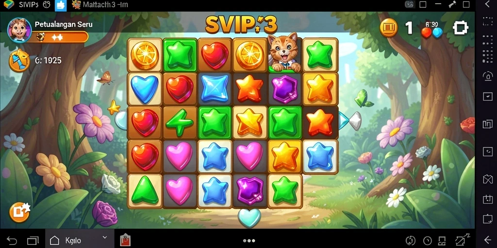 Tampilan gameplay SVIP3 yang menampilkan tantangan seru Match-3.