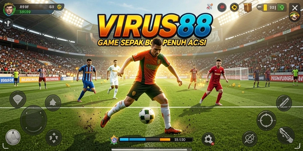 Tampilan gameplay <strong>VIRUS88</strong> yang dinamis dan penuh aksi.